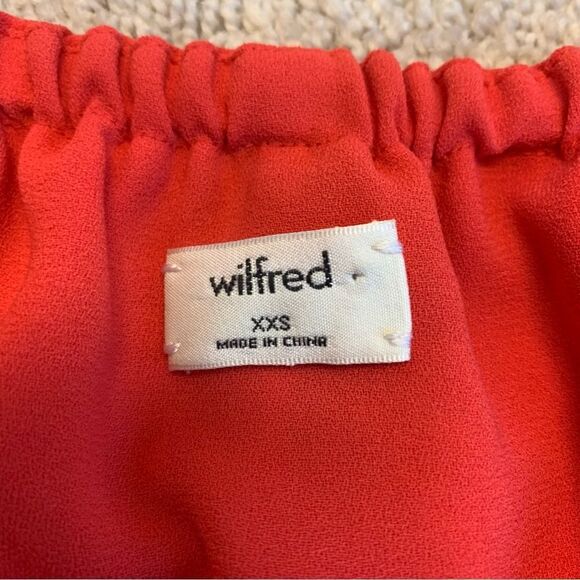 𝅺ARITZIA wilfred promener red off the shoulder ruffle frill blouse Sz XXS - Picture 6 of 10